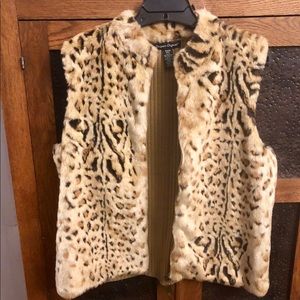 Designers Originals Animal Print Faux Fur Vest PXL